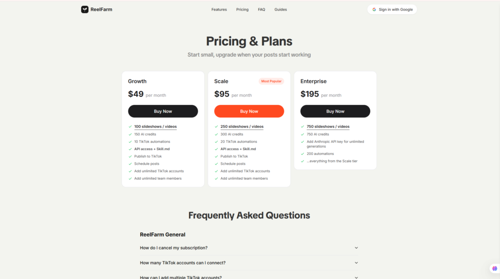 ReelFarm Review pricing