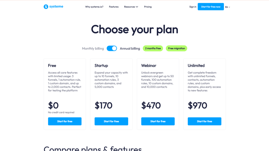 systeme pricing